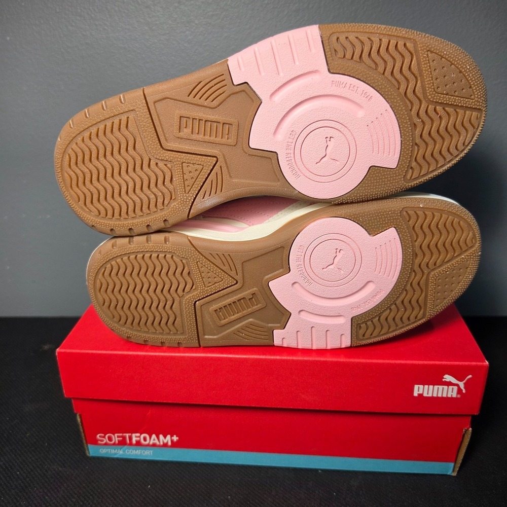 New Women 5.5 Puma Rebound Retro SD Jr 403273-01 Pink White Suede Basketball - Picture 7 of 9
